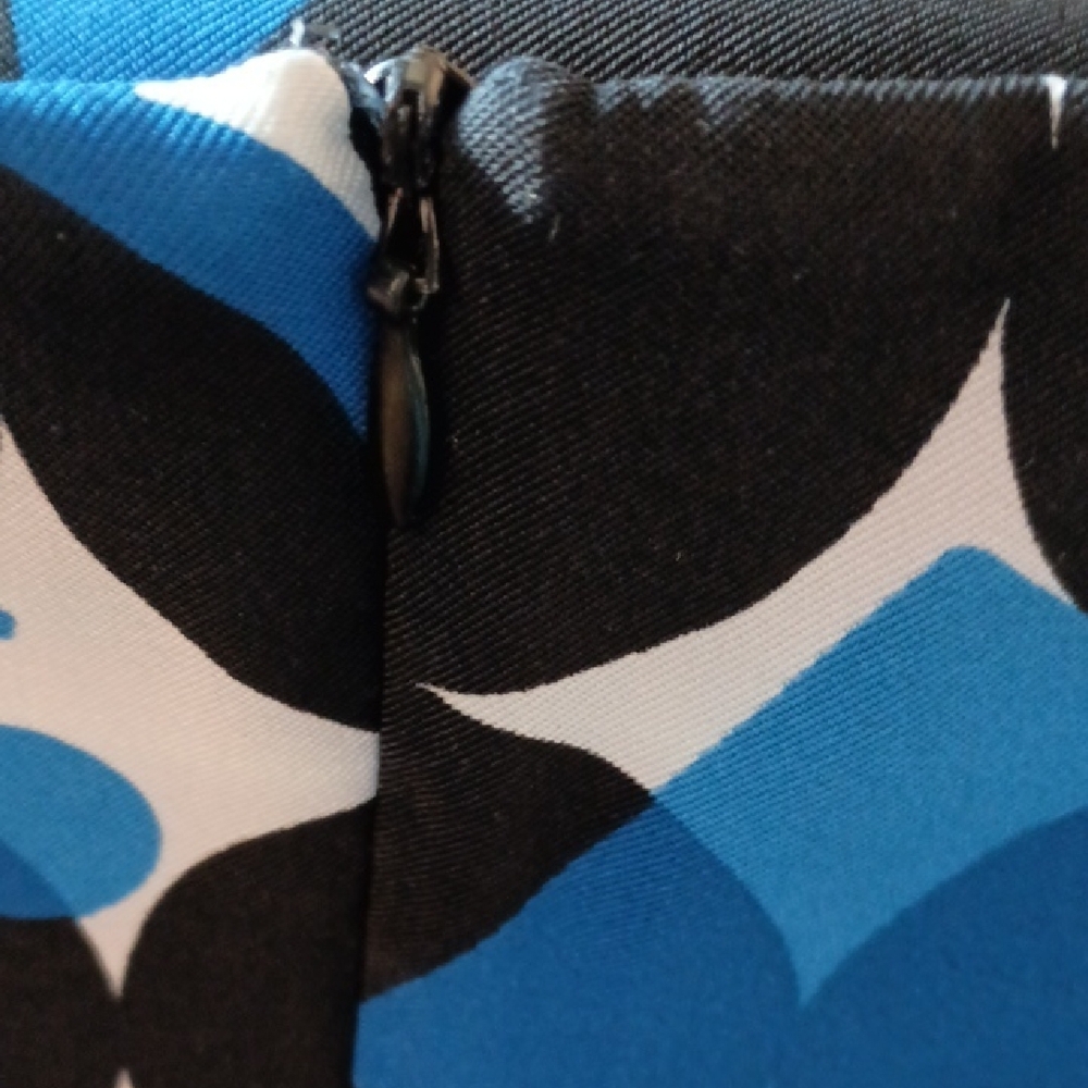 AB Studio Blue and Black Circle Print Midi Dress - Picture 5 of 7
